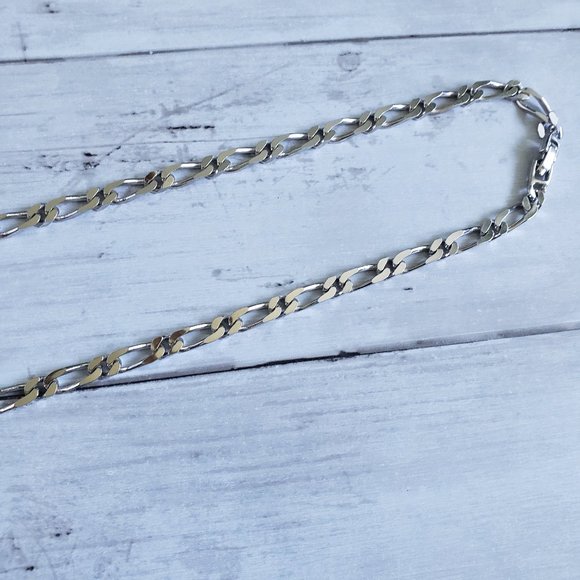 MONET Vintage Chunky Silver Tone Necklace 30-inch Bold Figaro Chunky Chain - Picture 6 of 10